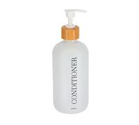 Tendance - Dispensador de acondicionador de Vidrio bambú 500ml - Blanco Mate