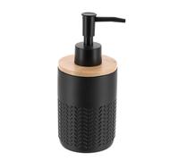 Tendance - Dosificador de jabón de poliresina y bambú 260ml -Negro