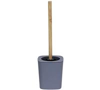 TENDANCE Escobilla/escobillero de aseo Rubber hecho en abs y bambú gris, 11,5x11,5x38 cm