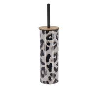 Tendance - Escobillero de Metal Estampado con Tapa de Acacia - Serengeti