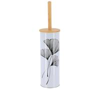 Tendance - Escobillero metálico Estampado con Tapa de bambú - Zen Gingko