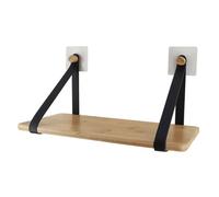 Tendance - Estante de bambú + Tiras de imitación de Cuero en la Etiqueta o para Fijar - bambú Negro