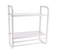 Tendance - Estante de Pared de 2 Pisos y toallero de 2 Barras - Blanco