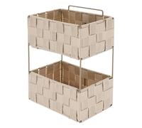 Tendance - Estante Plegable de Metal Trenzado de poliéster de 2 Niveles PM - Beige