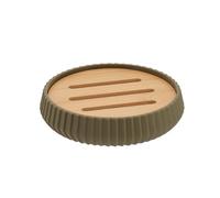 Tendance - Jabonera de Rayas abs con Goma y Efecto bambú - Verde Oliva