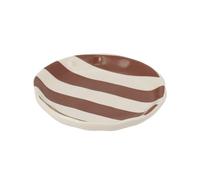 Tendance - Jabonera en gres Rayado - Moca