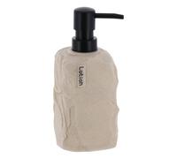 Tendance - Jabonera Paola en poliresina Cuadrada Efecto Piedra 400 ml - Natural