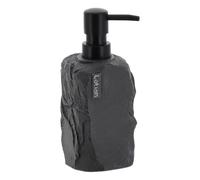 Tendance - Jabonera Paola en poliresina Cuadrada Efecto Piedra 400 ml - Negro