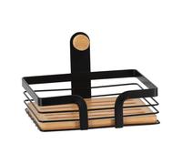 Tendance - Jabonera para Colgar en un Marco metálico de bambú - Negro Mate