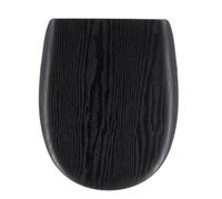Tendance - Molde de Madera para Asiento de Inodoro de 18 Pulgadas de Forma Plana Sujetadores de Acero Inoxidable - Aspecto de Madera Negra