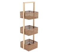 Tendance - Mueble de Madera con 3 cestas de Papel - Moca Natural