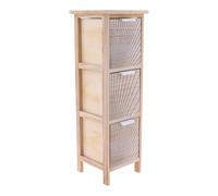 Tendance - Mueble de Paulownia MDF chopo con 3 cajones Bajos y Tiradores de Metal Sonora - Natural