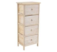 Tendance - Mueble Paulownia MDF chopo 4 cajones Impreso pomos Madera Esteban - Blanco Natural