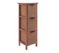 Tendance - Mueble Paulownia MDF chopo con 3 cajones Bajos y Tiradores Metal Sonora - Marron