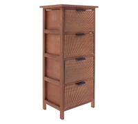Tendance - Mueble Paulownia MDF chopo con 4 cajones Bajos y Tiradores Metal Sonora - Marron