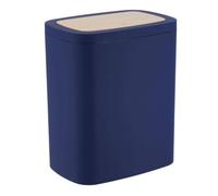 Tendance - Papelera abs Goma+PVC bambú 5l - Azul Marino