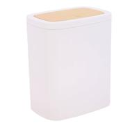 Tendance - Papelera abs + PVC bambú 5l - Blanca