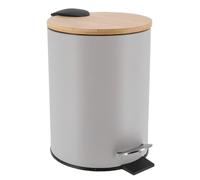 Tendance - Papelera metálica Drop-Brake 3l - bambú Gris Claro