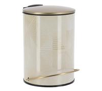 Tendance - Papelera metálica Redonda de 3l con Tapa Dorada - chicissime