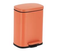 Tendance - Papelera Rectangular metálica de 5l con Freno de Pedal - Terre de sienne