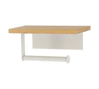 Tendance - Removedor de Papel higiénico de bambú y la Barra de Metal en la Etiqueta - bambú Blanco