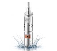 Tenddya Bomba sumergible, 12 V, 180 W, acero inoxidable, 1,2 m³/h, 30 m, cable de 17 m, 1 pulgada