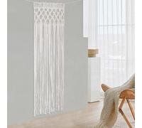 Tenddya Tapiz de macramé para colgar en la pared, cortina de ventana, tapiz tejido hecho a mano, cortina de puerta bohemia, cortina para divisores de habitaciones, cortinas de ventana, fondo de boda,