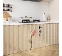 Tende Cucina Breve Finestra Tenda Tendina Sotto Lav Tende per Mensole e Armadi Scaffali con Binari Scorrevoli Adesive 80 x 70 cm - Elegante e Funzionale