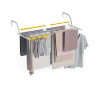 Tendedero balcón aereo v9 newlux blanco extensible en acero inoxidable (+/- 52,5-92,5 × 35 × 17 cm). capacidad de 9 m y carga de hasta 7 kg.