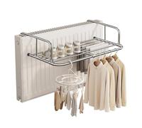 Tendedero Balcón Barandilla, Tenderetes de Ropa Plegables de Acero Inoxidable, Para Balcón/Radiador/Pared, Para Colgar Calcetines Ropa, Tendedero Universal Extensible Para Interior Y Exterior(60-106cm