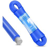 Tendedero de 51 m con núcleo de acero para exteriores, muy resistente, con una capacidad de carga de 220 kg, resistente al óxido y al agua, para jardín (azul 4 mm)