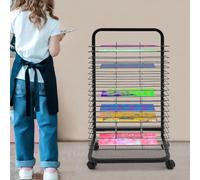 Tendedero de Arte, tendedero móvil de 35 estantes para Pintura, Ahorra Espacio en el Aula y el hogar, Protege Las Obras de Arte Mientras se secan, Ideal para Artistas y Estudiantes.