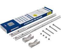 Tendedero de balcón con varillas para barandilla, soportes de secado de acero galvanizado, 100% HECHO EN ITALIA