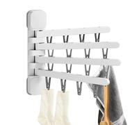`Tendedero de Pared Antideslizante Giratorio Plegable con 16 Pinzas | Tendedero de pared portátil Para Hogar Baño Ducha Residencia Viaje Ropa Interior Calcetines Sujetador Cepillo