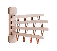 Tendedero de Pared Colgador de Ropa pequeño, Giratorio y Plegable con 16 | Tendedero de pared en la lavandería Para Hogar Baño Ducha Residencia Viaje Ropa Interior Calcetines Sujetador Cepi Rosa