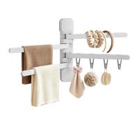 Tendedero de Pared Colgador de Ropa pequeño, Giratorio y Plegable con 16 | Tendedero de pared portátil Para Hogar Baño Ducha Residencia Viaje Ropa Interior Calcetines Sujetador Cepillo Cole
