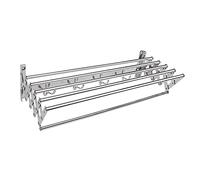 Tendedero de pared extensible de 6 peldaños para balcón, baño y terraza (80 cm), solución de lavandería eficiente y ahorro de espacio