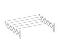 Cuncial Tendedero extensible de pared Oryx 5160300 Epoxi 100 cm Blanco 5 barras 5 m tendido plegable