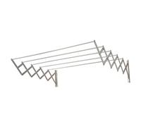 Tendedero de pared extensible (Longitud cuerda de tender: 7 m, Ancho: 140 cm, Plateado)