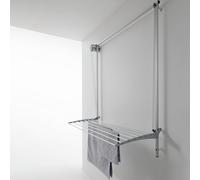 foxydry Wall Tendedero de Pared Vertical, Tendedero Vertical con Deslizamiento Manual en Aluminio y Acero 152x52x137 cm (Gris, 150)