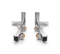 Tendedero de poleas de acero inoxidable con 2 brazos y 4 poleas de latón | Avalon Tendedero Fijo de Pared con forma escuadra. 2 Brazos de Inoxidable, 2+2 poleas y Anclajes con alta Capacidad de Carga