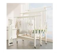 Tendedero De Ropa 4 Niveles Resistente, Tendedero En Aleación De Aluminio Plegable, 3 Varillas con 78 Huecos De Gancho Antiviento - Tendedero De Ropa Interior Y Exterior,Triple Poles White,148~242