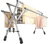 Tendedero de ropa de acero inoxidable resistente, diseño portátil plegable para uso en interiores y exteriores, solución retráctil y ahorra espacio