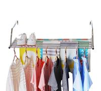 Tendedero de ropa para balcón, perchas, tendedero de ropa, radiador de bar, tendedero con longitud ajustable y diseño telescópico, estante colgante para balcón, dormitorio, terraza