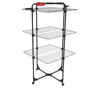 Tendedero de ropa plegable de 3 niveles con ruedas para interior y exterior