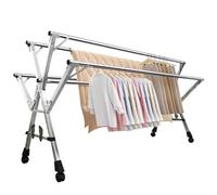 Tendedero de Ropa Plegable, Tendedero Extensible, Tendedero de Ropa Exterior, Tendedero Balcon, Tendedero Balcon Exterior Acero Inoxidable, para Familias Grandes en Interiores y Exteriores ( 240cm)