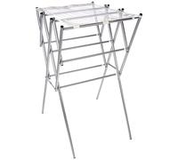Tendedero de ropa plegable y extensible de metal Household Essentials 5127 - Seca ropa h?meda en interiores - Plateado satinado 24.5 x 20 x 34.5