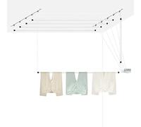 Tendedero de Techo Ceiline Manual 200x50cm. Carga 20KG. Fabricado para Durar Décadas. Sube y Baja con Poleas y Barras Anchas de Acero. para Tender Ropa y Sábanas. Hecho en España.