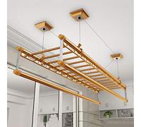 Tendedero de techo de aluminio de 4 barras con polea para uso doméstico, 150 cm