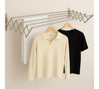 Tendedero Extensible Pared Exterior Acero Inoxidable Ahorra Espacio Retráctil Plegable Tenderete Tendal Compacto Toallas Ropa Lavandería Balcón Baño Diseño Moderno Resistente Diario (120cm)